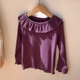 thumbnail image 2 of vigerkar Little Girls Ruffle T Shirt Autumn Princess Girl Blouses Comfortable Spring Tops for 3-9Y (Purple, 3-4 Years), 2 of 4