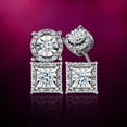 thumbnail image 6 of Natalia Drake 1/4 Cttw Square Halo Diamond Stud Earrings for Women in Rhodium Plated Sterling Silver (Color IJ / Clarity I2-I3), 6 of 6