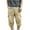 Khaki, variant on Aqestyerly Men Pants Men'S Workwear Shorts Slim Fit Multi Pocket Zipper Straight Tube Casual Pants Cropped Pants