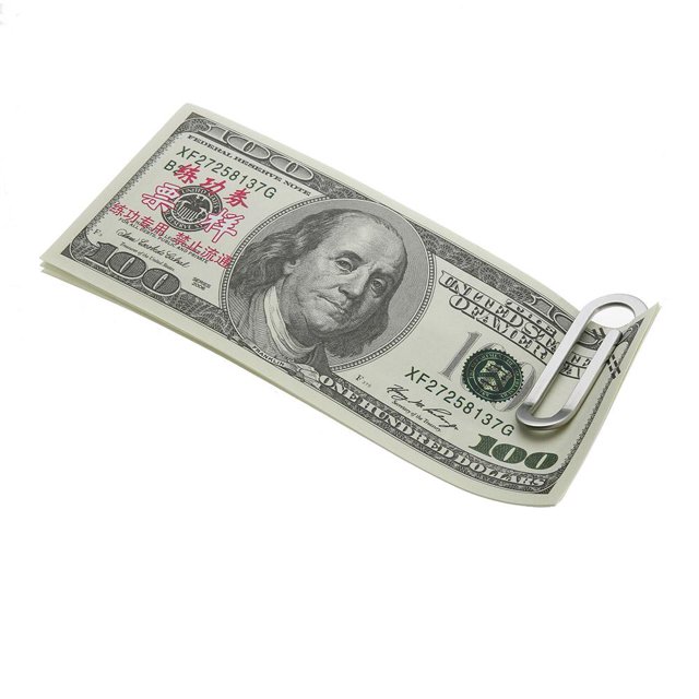 Bolsa Carpeta de soporte de Clip de papel de Clips de dinero de Metal de acero inoxidable 2 uds