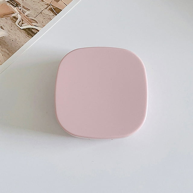 Denhf Contact Lens Case, Portable Contact Lens Box with Mirror, Solution Bottle, Suction Stick and Tweezer, Suitable for Travel, Outdoor and Daily Use, Pink