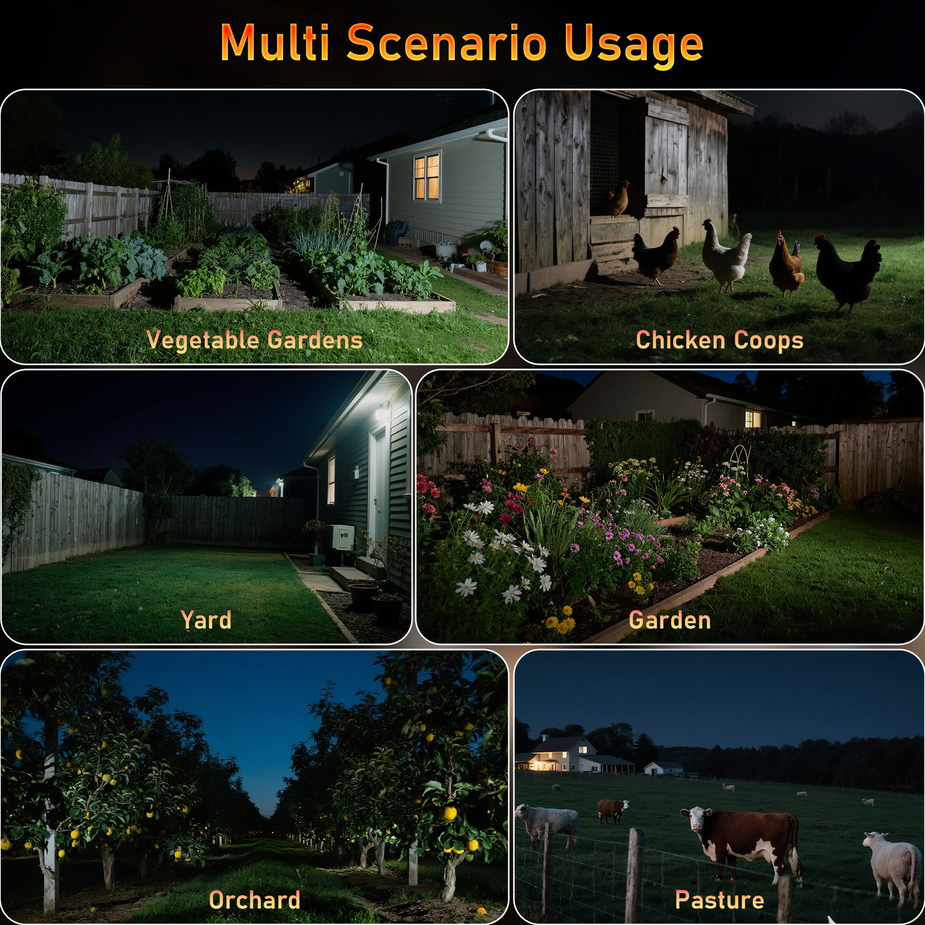 Solar Nocturnal Animal Repellent Outdoor, Waterproof Coyote Deterrent Devices with Predator Lights, Deer Repellent Devices - Repel Skunk Raccoon Opossum Fox Owl Hawk for Yard Garden Farm Chicken Coop