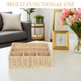 thumbnail image 3 of WRISTBIQUE Elegant Design Desk Storage Basket Handwoven Wicker Organizer Paper Rope Iron 1Pack, 3 of 7