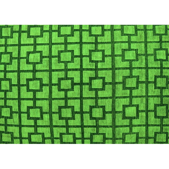 Ahgly Company Indoor Rectangle Oriental Green Modern Area Rugs, 2' x 5'