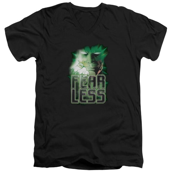 Green Lantern Fearles S/S Adult V-Neck T-Shirt Black