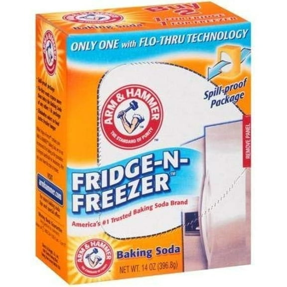 Arm & Hammer Baking Soda, Fridge-N-Freezer Pack, Odor Absorber, 14Oz (Pack Of 3)