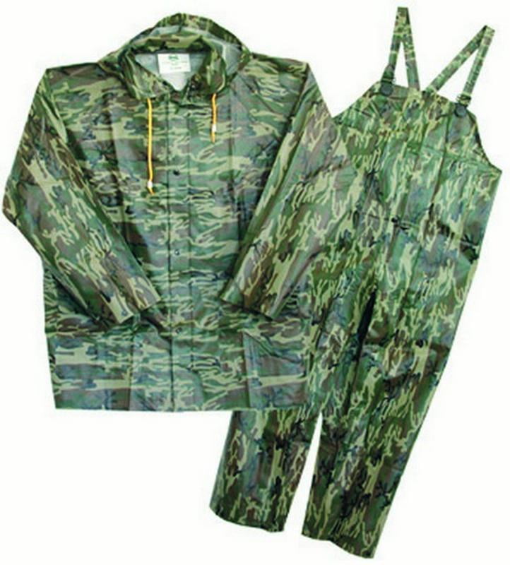 Camouflage PVCCoated Polyester Rain Suit XLarge