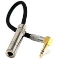 thumbnail image 2 of Cable de línea de audio de 90 grados con conector macho de 6,35 hembra mono a 3,5 macho. Afortunado Sencillez, 2 of 5