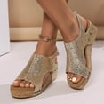 thumbnail image 2 of Women's Summer Espadrilles Wedges Cork Platform Buckle Strap Dressy Shoe, 2 of 9
