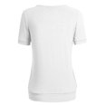 thumbnail image 2 of Made by Johnny Women's Scoop Neck Short Sleeve Pleated Front Blouse Tunic Top S WHITE, 2 of 6