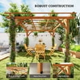 thumbnail image 6 of Outsunny 10' x 13' Outdoor Pergola, Wood Gazebo Grape Trellis with Stable Structure for Climbing Plant Support, Dark Brown, 6 of 10