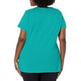 thumbnail image 2 of Just My Size Slub-Cotton Short-Sleeve Shirred V-Neck Women's Tee - OJ193, 2 of 3