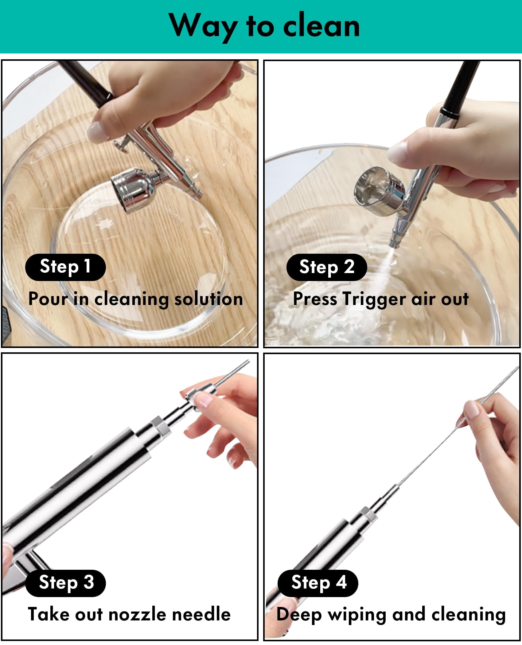 Airbrush Kit with Air Compressor,airbrush kit with compressor.40 48 PSI High Pressure Air Brush Non-Clogging with 0.2/0.3/0.5mm Nozzle/Cleaning Sets, Ideal for Painting, Modeling, Cake Decor, Makeup
