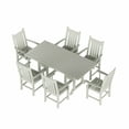 thumbnail image 3 of WestinTrends Malibu 7 Piece Outdoor Dining Set, All Weather Poly Lumber Patio Table and Chairs Furniture Set, 71" Trestle Dining Table with Umbrella Hole and 6 Arm Chairs, Sand, 3 of 7