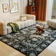 thumbnail image 5 of Rugs For Bedroom Living Room Rug, Modern Area Rugs 5x7 Non-Slip Washable, Chenille Printed Vintage Rugs For Bedroom Dinning Room Office,Black And White, 5 of 11