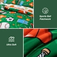 thumbnail image 5 of 6Pcs Bed in A Bag Twin Sports Comforter Set, Rugby Ball Jersey Patchwork Printed Bedding Collections,for Boys Kids Teen,Green, 5 of 6