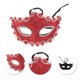 thumbnail image 3 of Máscaras de fiesta de medio rostro con diseño de dragón de cabeza puntiaguda para Halloween y Navidad, 1 pieza, color rojo, 3 of 5
