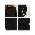 thumbnail image 4 of Women'S Long Trench Coat Elegant Lapel Jacket Casual Autumn and Winter Coat with Belt Black S, 4 of 5