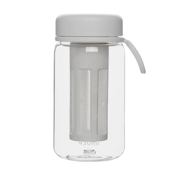 Cold Brew Coffee Maker Travel Tumbler with Soft Silicone Handle Portable Iced Coffee & Tea Infuser with Travel Cup,White