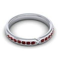 thumbnail image 3 of Diamond-Capitals 0.20 Ct Round Brilliant Cut Garnet Gemstone Eternity Band for Wedding Solid 14K White Gold Size 3.5, 3 of 8