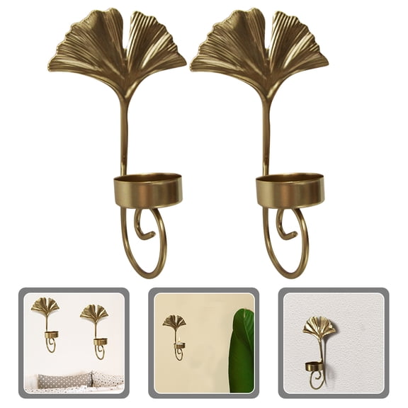 Set of 2 Decorative Iron Candlestick Holders with Elegant Design for Home and Office Decor