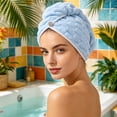 thumbnail image 6 of Cloud Velvet Hair Drying Cap Super Absorbent Quick Dry Soft Lightweight Microfiber Hair Turban Wrap for Home Bath Travel, 6 of 6