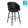 thumbnail image 4 of Flash Furniture Margo 30"H Square Mid Back Barstool, Black/Walnut (Set of 2), 4 of 12