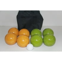 Italian/American Made, 110mm EPCO Bocce Set - Rustic Green/Yellow Balls and Black Bag