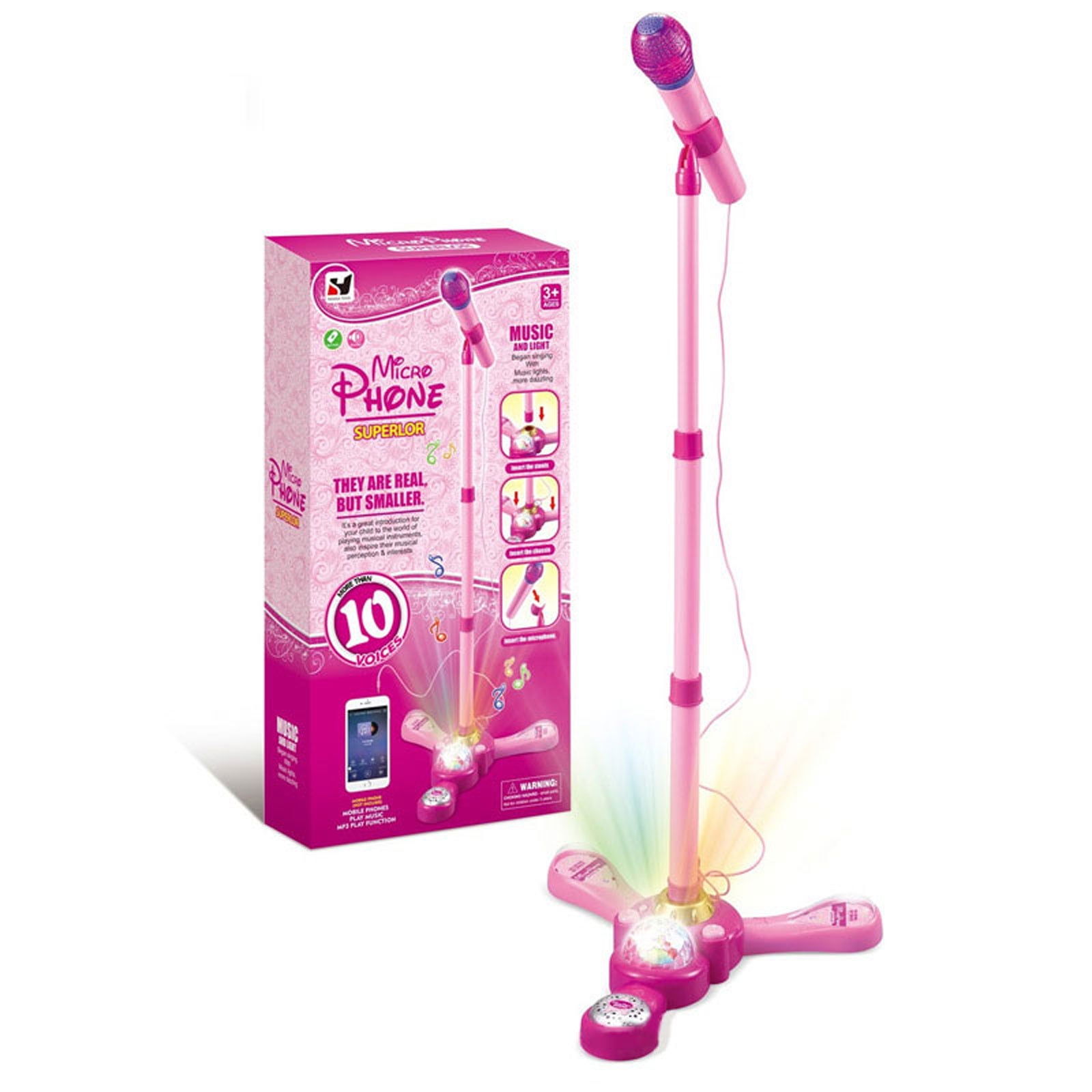 Children's Karaoke Adjustable Stand Microphone Music Microphone Toy Musical Instrument with