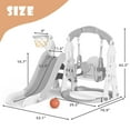 thumbnail image 6 of KORIMEFA 4-in-1 Kids Slide and Swing Set, Toddler Outdoor Playset Slide for Age 1-3, Outdoor and Indoor Playground Toy, Basketball Hoop and Climbe, 6 of 12