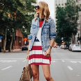 thumbnail image 4 of Daiia USA Switzerland Imprimé Robes pour Femmes 2025 Tendance Manches Courtes Robes Décontractées Amples Fluides Maxi Robes de Soleil, 4 of 7