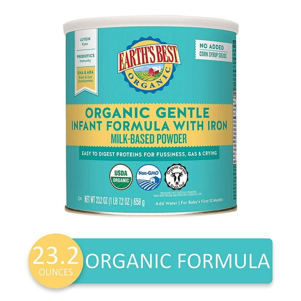 Earth's Best Organic Gentle Infant Powder Formula with Iron, Easy To