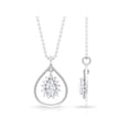 thumbnail image 4 of Rosec Jewels Certified Moissanite Teardrop Pendant Necklace - with Chain - D-VS1 Quality - Ready to Gift with Jewelry Box, 14K White Gold, 4 of 8