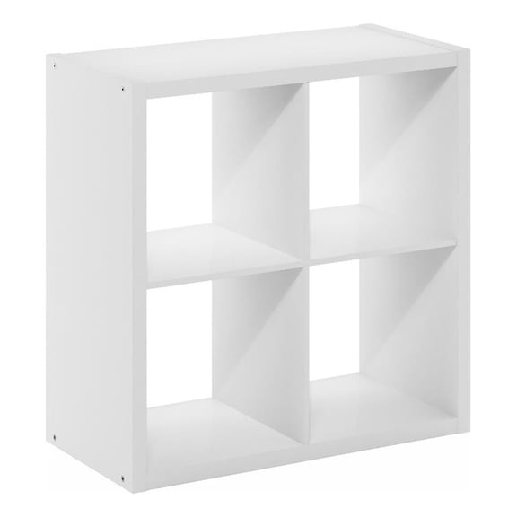 Pemberly Row Open Back Decorative Cube Storage Organizer in 4-Cube in White