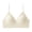Beige, variant on Women’s Triangle Thin Adjustable Strap Wireless Bra Nylon Spandex Soft Lightly Padded Seamless V Neck Everyday Comfort Bralette for Loungewear Casual Wear