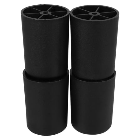 FRCOLOR 4Pcs Plastic Furniture Legs Round Tapered Table Legs Black Sofa Legs Replacement Legs Furniture Risers Bed Frame Support Legs