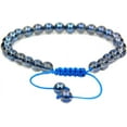 thumbnail image 1 of Bracelet Ajustable Perles Rondes 6mm Quartz Clair Aqua Naturel Bleu 7 Pouces Unisexe, 1 of 3