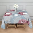 thumbnail image 3 of Pioneer Flower Floral Print Pattern Square Tablecloth,Waterproof Square Table Cover,Wipeable Spillproof Washable Table Cover for Home Kitchen Party Decor 60"x60"(152x152cm), 3 of 6