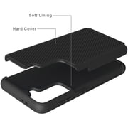 Samsung Galaxy S21 Plus (6.7) Case Textured Hybrid Shockproof Rugged Hard Plastic & Soft Silicone TPU Protective ,Xpm Phone Cover for Galaxy S21+ Plus - Black