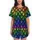 thumbnail image 1 of Balery Dragon Scales Conjunto de Pijama para Mujer con Estampado, Dos Piezas de Manga Corta y Shorts, Ropa de Dormir Suave con Cuello Redondo y Bolsillos-X-Large, 1 of 6