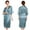 Green 1, variant on Women's Long Sleeve Bathrobe Nightgowns Satin Pajama Robe Nightwear Lacy Nightdress Sleepwear M-3XL