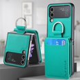 thumbnail image 3 of Phone Case for Samsung Galaxy Z Flip 3 5G 2021 with Card Slot Holder Wallet Cover and Ring Stand  Back Cell Mobile Accessories Protective Case for ZFlip3 Z3 Flip3 3Z Flip3case Green, 3 of 16