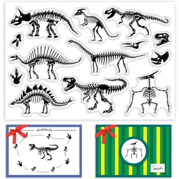 Sellos de silicona transparentes de dinosaurios, sellos de goma de dinosaurios, sellos de PVC de dinosaurios