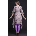 thumbnail image 4 of Bimba Purple Leaves Leaves Printed Tops For Women Asymmetric Kurti Summer Dress For Girls XX-Large, 4 of 6