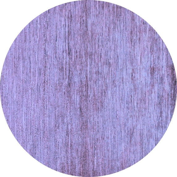Ahgly Company Indoor Round Abstract Blue Modern Area Rugs, 7' Round