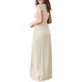 thumbnail image 3 of U.Vomade Femmes Manches Courtes Col Rond Poche Décontractée Longue Dress, 3 of 4