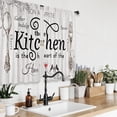 thumbnail image 2 of Kitchen Curtains Rustic Farmhouse 55x39 Inch Rod Pocket Country Short Small Barn Fork and Spoon Wooden Wood Plank Board Vintage Printed Cafe Window Curtains Drapes Treatment Fabric 2 Panels, 2 of 5