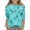 #A04-Cyan, variant on Girls Shirts Summer 3/4 Sleeve Toddler T-Shirt Daisy Flower Cherry Print Tshirt Dressy Crewneck Cotton Tops