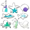 thumbnail image 6 of Shoreew 8Pcs Ocean Animal Cookie Cutters Mermaid Tail Starfish Seashell Shark Shapes Sea Themed Biscuit Molds Stainless Steel Fondant Cutters Birthday Party Decoration, 6 of 6