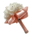 thumbnail image 1 of Kmbangi Artificial Wedding Bride Bouquet Romantic Handheld Bridesmaid Flower with Ribbon, 1 of 9